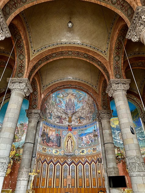 Hiking to the Tibidabo in Barcelona, Catalonia, Spain