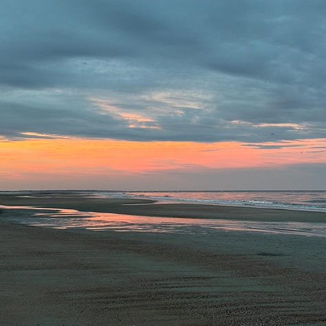 three views of ocean, sky and clouds at different times of day