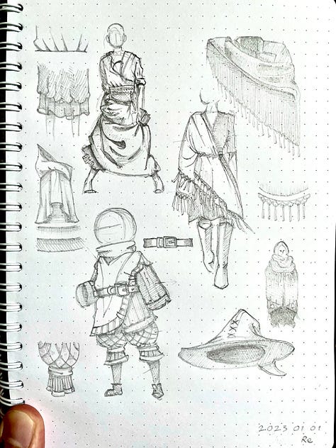 Various sketch in paper