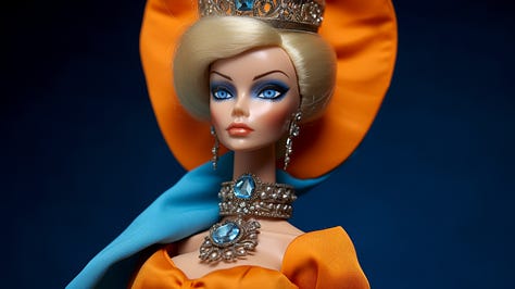 Various Barbie-related images created using Midjourney