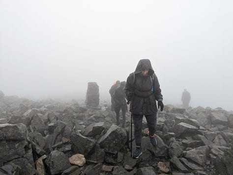 walking up Scafell Pike