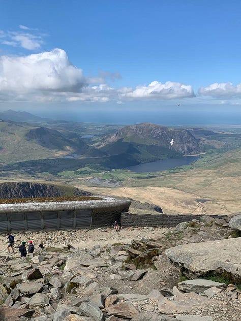 scenic views of natur and the hillside on snowdon, north wales