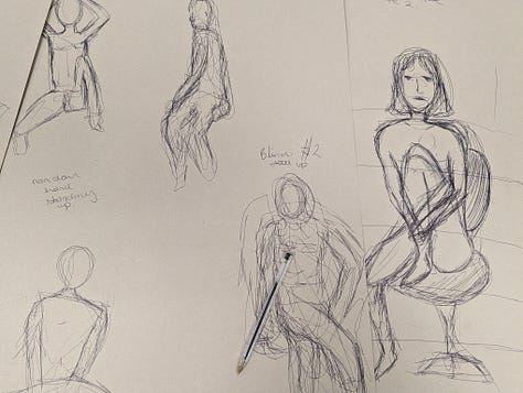 life model sketches in cardiff crosskeys life drawing