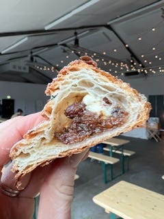 Stollen bun by Maya’s Bakehouse, mince pie pastry by Pophams and stollen slice at Le Cordon Bleu