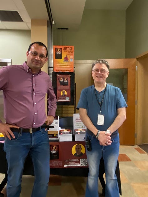 Gallery of images from Comic Con at Bosler Library in Carlisle, PA, featuring Ram Khatri sharing Justice: A Tale of the Nepali Civil War with American audiences, joining creators, artists, and librarians in celebrating diverse stories and resilience.