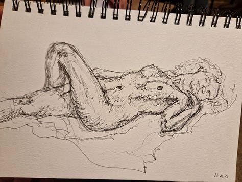 life model sketches in cardiff life drawing