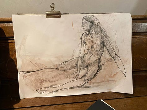 life model sketches in cardiff life drawing