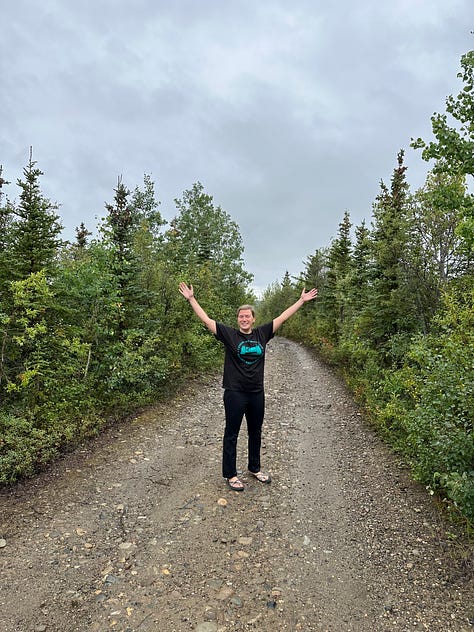 Photos of Liz at the Stampede Trail