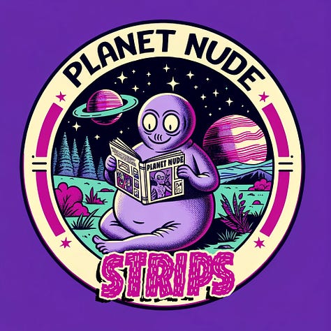 Left: Planet Nude pod (logo); Center: Weekly Wrap (logo); Right: News of the Nude (logo)