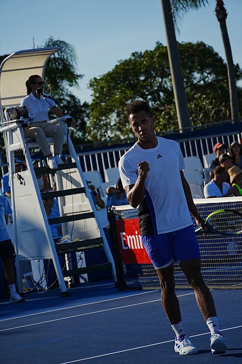 L - R: Michael Mmoh, Alex Michelsen, Marcos Giron