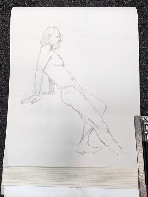 life drawings of a male nude in cardiff