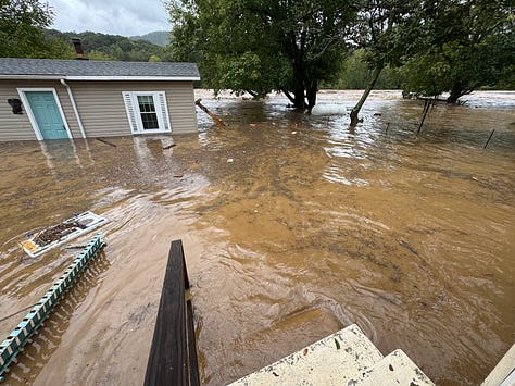 Our View of The Nolichucky River as Floodwaters Began to Rise