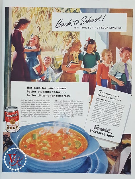 various ads promoting the importance of a healthy nourishing lunch