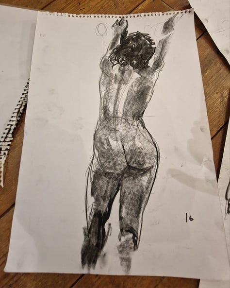 life model sketches of female nude