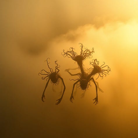A mutated fungal plague thrives in the parched earth, turning humans into grotesque, spore-spreading husks