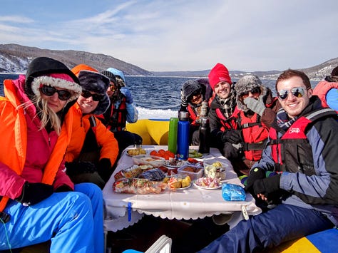 Baikal ice picnic