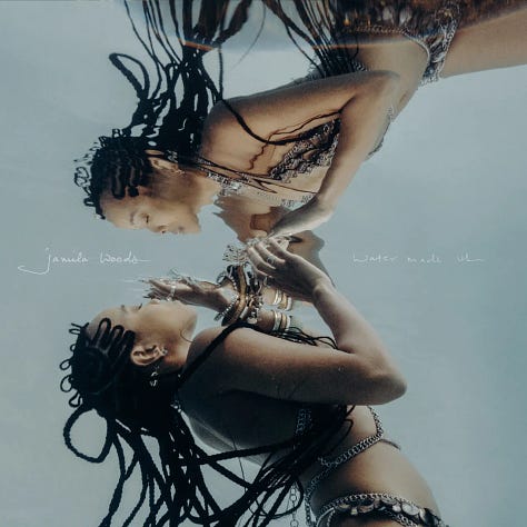 pictures of album covers: Jamila Woods' 'Water Made Us,' Tems' "Me & You," Summer Walker's 'SOFT LIFE EP,' Cleo Sol's 'Gold,' Kelela's 'Raven'