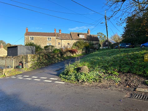 Photos from Morton St Philip, Somerset. 1 Ringwell Lane and Norton Brook passing alongside this cottage. 2 Lyde Green and the bottom of Chevers Lane 3 Chevers Lane 4 Manor Farm House 5 The Barton where it meets Bell Hill. Images: Roland's Travels
