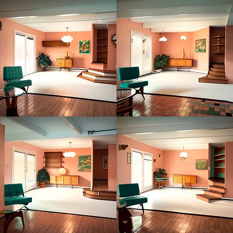 Mid Century Modern Interior Design AI generated