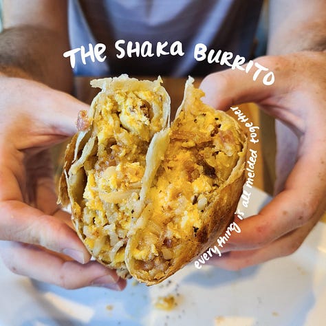 The Giddy Goat Coffee Roasters Shaka Burrito