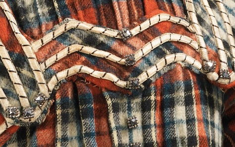 Wool Child's Dress from Russia. Tina H. Solomon gift to the Metropolitan Museum of Art. Jet buttons and wool plaid. Worn in 1905. 1890's style.