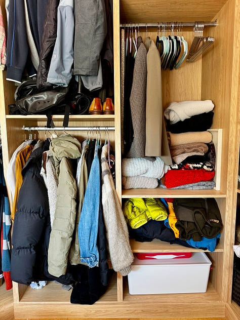 Closet organization for off-season clothing