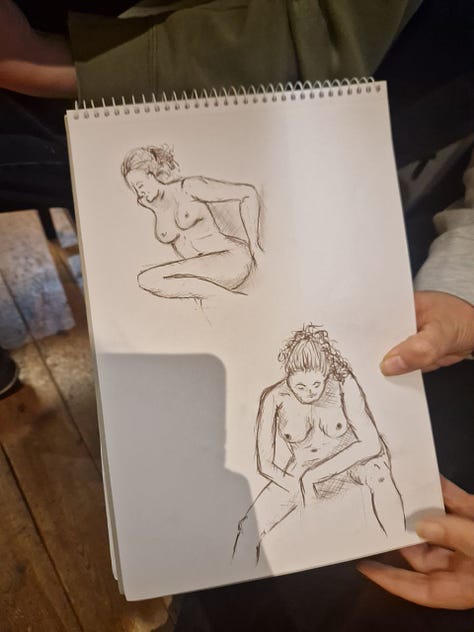 life drawing of female nude