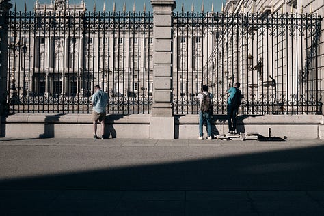 Street photographies of different people in Madrid