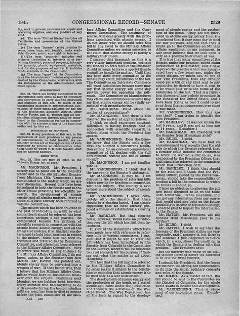 May-Johnson #1 from Congressional Record - Senate of October 3rd, 1945 