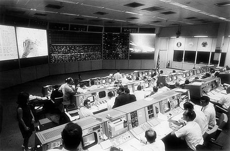 Mission Control Room for the NASA Apollo missions, 1960s.