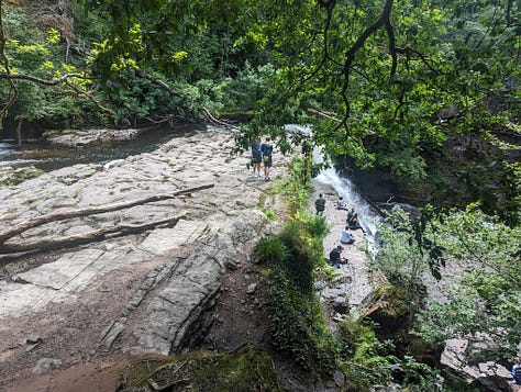 guided walk waterfalls brecon wales wild swimming