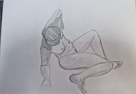 life drawing of nude female in Cardiff