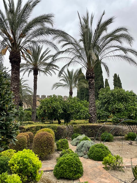 Six images taken around the leafy, citrus gardens of Alcázar Palacio Portocarrero near Seville, southern Spain