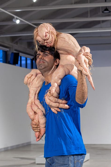 Three intimate sculptures by Patricia Piccinini from her exhibition titled "The Instruments of Life"
