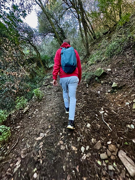 Hiking to the Tibidabo in Barcelona, Catalonia, Spain