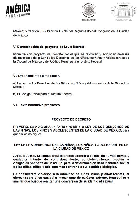 Propuesta de ley transfóbica presentada por América Rangel en el congreso de la CDMX