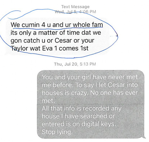 screenshots of texts