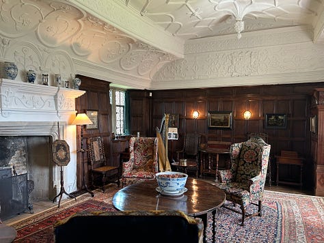 The music room, Westwood Manor House, Wiltshire. Two rare musical instruments, a virginal and spinet. 