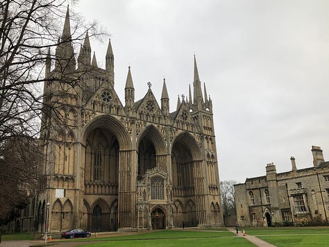Photos of Harvington Hall, the Lord Leycester Hospital, Kenilworth Castle, Tutbury Castle, Mary's tomb at Westminster Abbey, Hever Castle, Peterborough Cathedral
