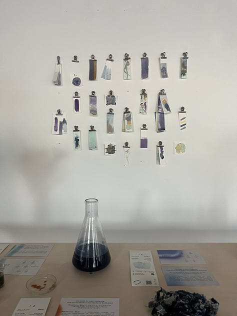 1-2. Exploring the pots of local colour by painting on small strips of paper to create my own Walthamstow artwork; 3. Other experimental colour samples presented carefully on the wall.