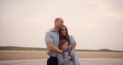 Family images of the Prince and princess of Wales in the country with their family