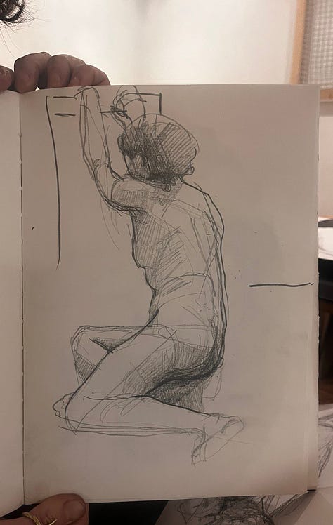 life drawing of female nude