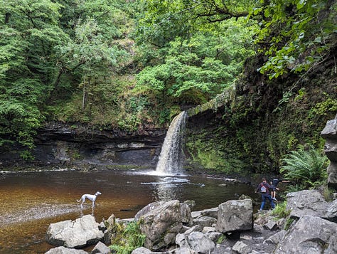 guided walk at the waterfalls of the brecon beacons