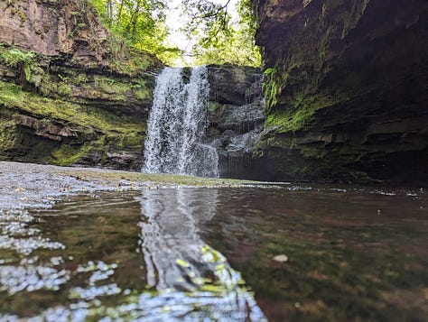 waterfall walk with guide in the Brecon Beacons