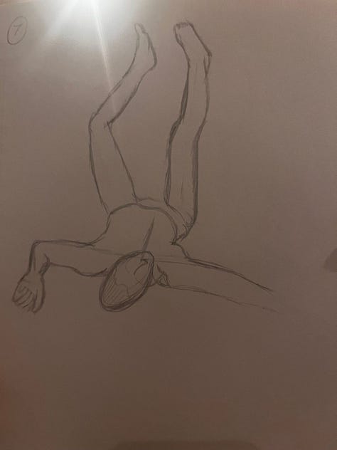 Life drawing of male nude