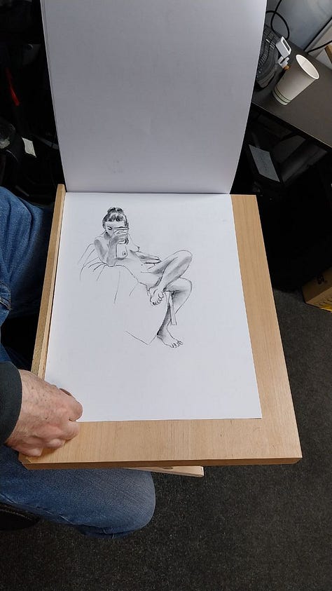 life drawing of nude model in cardiff