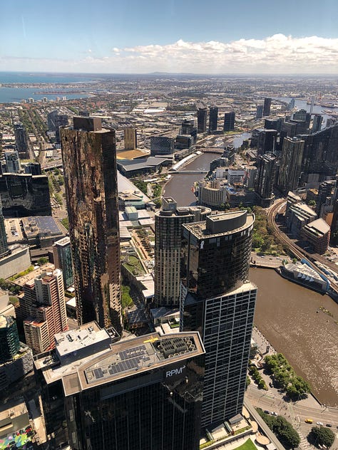 The Melbourne Skyline and dessert