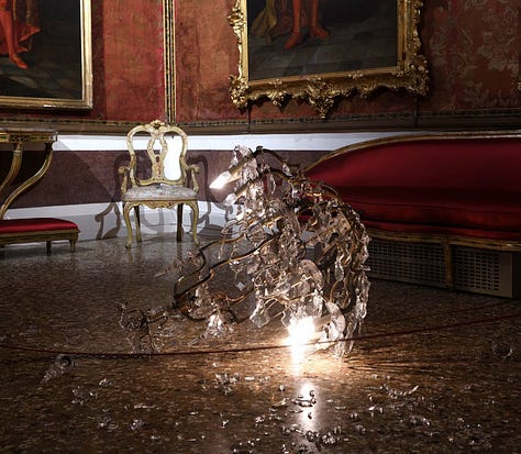 Foto di 3 delle opere in mostra alla Querini "Ilya and Emilia Kabakov ‘Between Heaven and Earth’. A tribute to Ilya Kabakov"