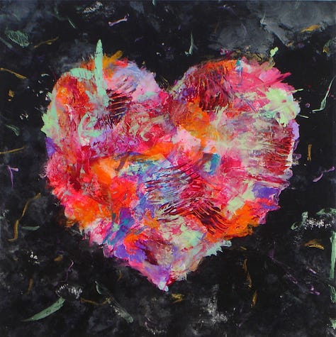 abstract heart paintings