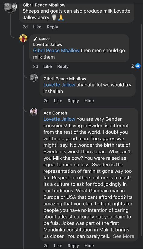 Conversation with Gambian men and patriachy